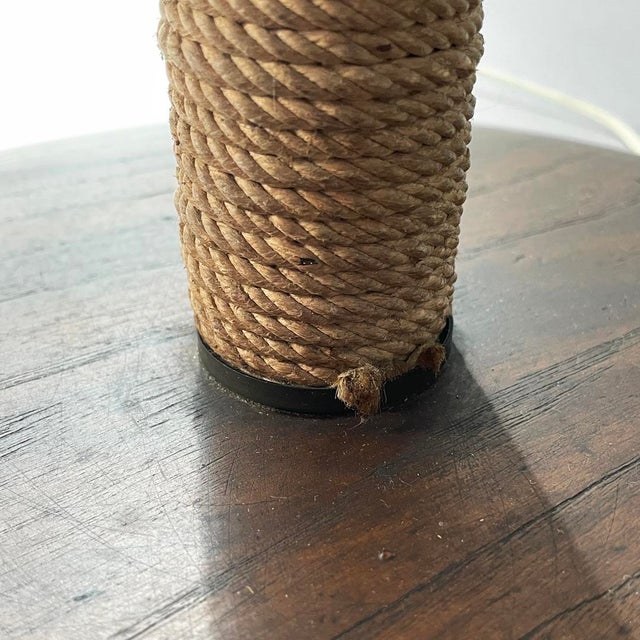 Art Deco Italian Floor Lamp in Wood, Fabric and Rope, 1930s For Sale - Image 10 of 13