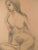 Figurative "Female Nude Looking Down" Charcoal on Paper by Frank J. Bette For Sale - Image 3 of 5