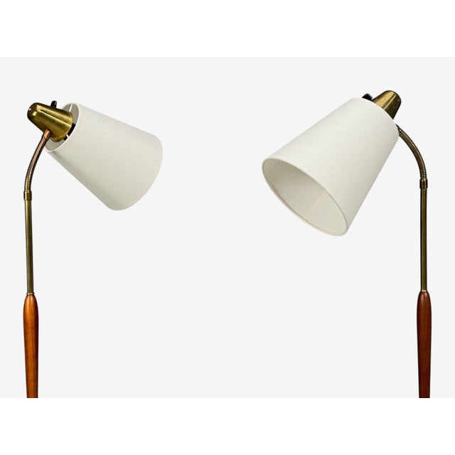Swedish Modern, Standing Lamps, Teak, Brass, Sweden, 1940s For Sale - Image 10 of 13