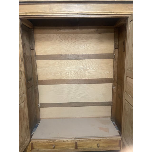 Brown Antique Large French Pine Armoire Wardrobe For Sale - Image 8 of 12