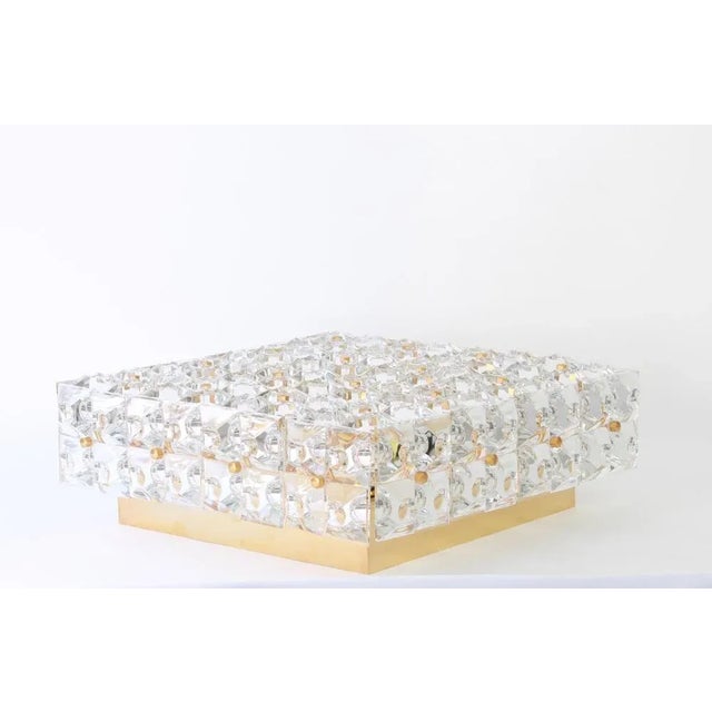 Large Faceted Crystal Flush Mount Light Fixture from Kinkeldey, Germany, 1970s For Sale - Image 9 of 17