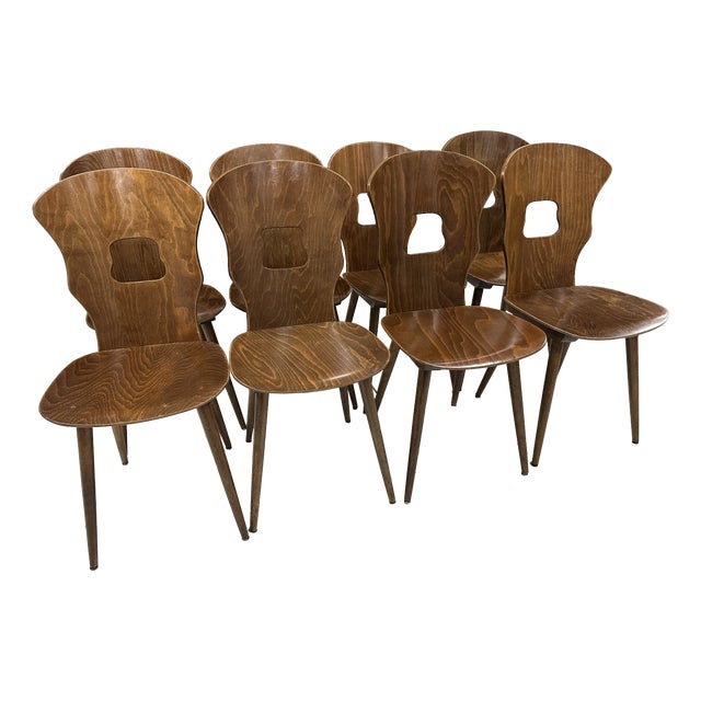 Vintage Bistro Dining Chairs from Baumann, 1970s, Set of 8 For Sale