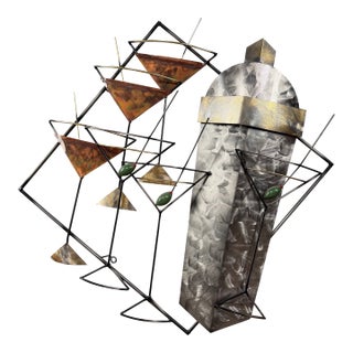 Curtis Jere ‘Martinis and Manhattan’ Brutalist Wall Hanger For Sale