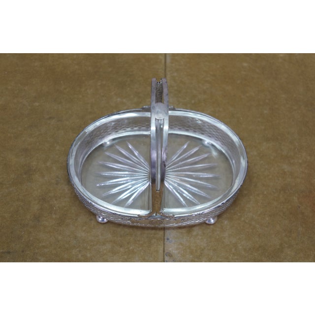 Antique Victorian Meriden Britannia Sterling Silver Divided Basket Dish Compote For Sale - Image 6 of 17