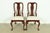 An outstanding pair of Queen Anne or Georgian style side chairs or dining chairs By Henkel Harris USA, Circa 1980s Solid...