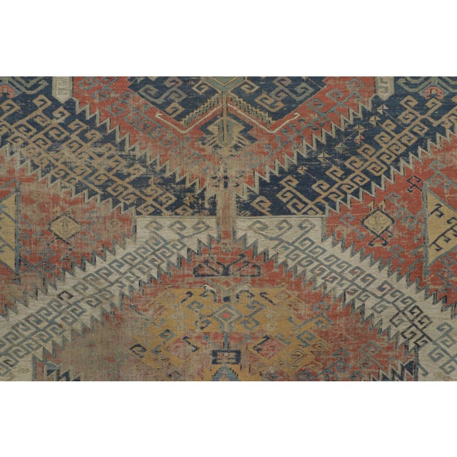 Traditional Antique Soumak Dragon Rug in Red With Colorful Geometric Patterns - Rug & Kilim For Sale - Image 3 of 7