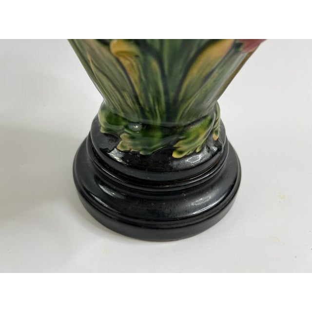 Barbotine Vase with Female Figure from GL Lorraine For Sale - Image 5 of 11