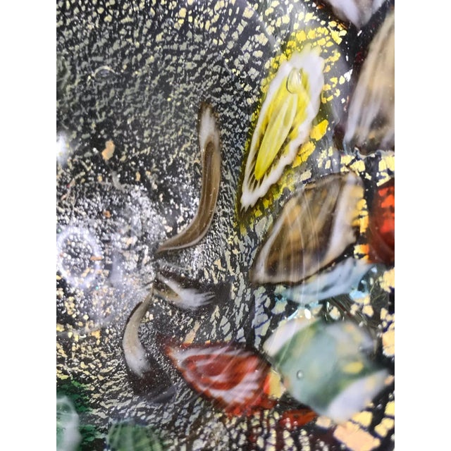 Gold Mid 20th Century Vintage Murano Free Form Millefiori Glass Bowl For Sale - Image 8 of 12