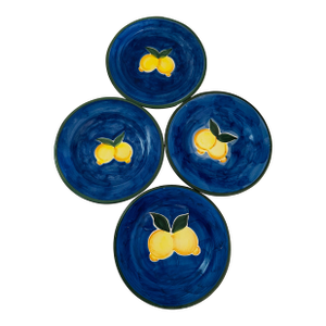 Vintage Italian Hand Painted Lemons Plates - Set of 4