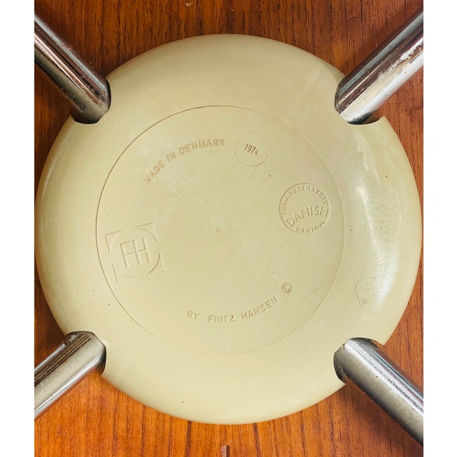 Fritz Hansen Denmark 1974 Plywood Hammer Stackable Chairs Set of 2 Refinished For Sale - Image 14 of 16