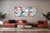 Pink 2026, Color Field Bauhaus Triptych of Modernist Floral Axis, Modern Painting on Watercolor Paper by Natalia Roman For Sale - Image 8 of 11