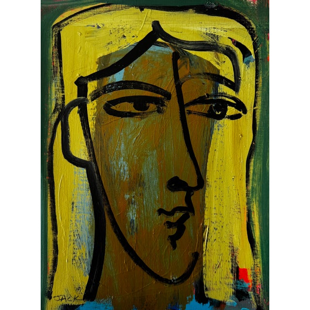 "Face No. 323", Original Painting on Paper by Rebecca Jack For Sale