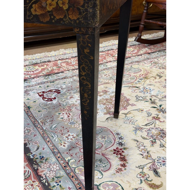 Antique 19th Century French Chinoiserie Hand-Painted Black and Gilt Ladies Writing Desk For Sale - Image 12 of 12
