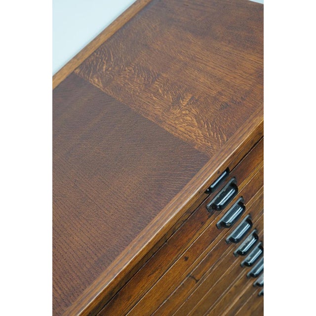 Vintage Dutch Oak Jewelers Drawer Cabinets, 1930s, Set of 2 For Sale - Image 4 of 18