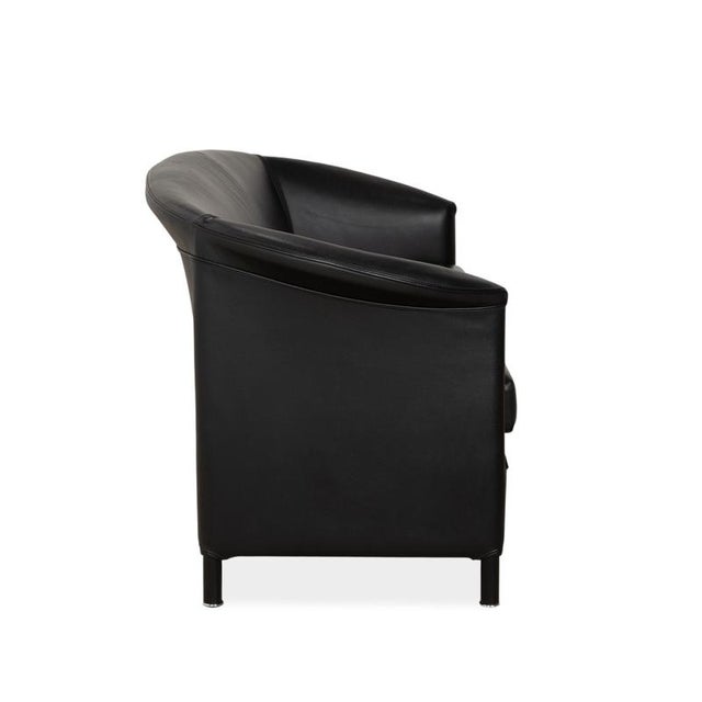 Leather Aura Three-Seater Sofa in Black by Paolo Piva for Wittmann For Sale - Image 10 of 13