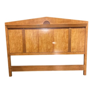 Queen Size Hickory White Biedermeier Headboard For Sale