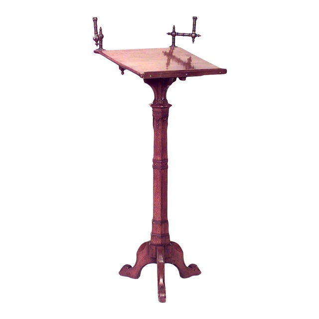 English Gothic Revival Wood Lectern Chairish