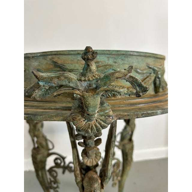 1900 - 1909 1900s Pair Pompeiian Grand Tour Bronze Gueridon Tables, Tripod Legs With Pawed Feet For Sale - Image 5 of 8