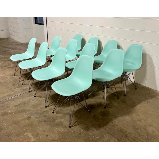 Herman Miller Eames Aqua Sky Blue Plastic Dining Shell Chair