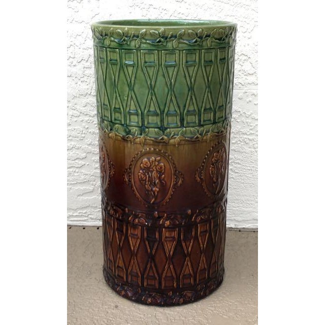 Antique Majolica Art Pottery Umbrella Stand Chairish