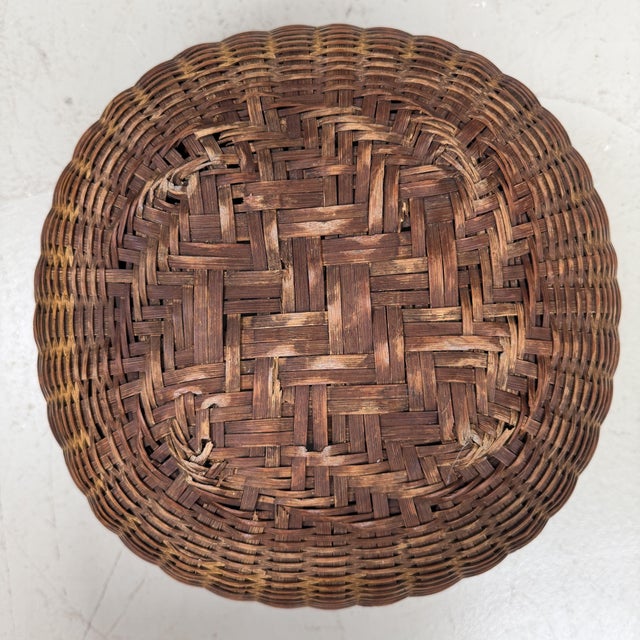 Vintage Japanese Bamboo Baskets, 1960s, Set of 2 For Sale - Image 15 of 16