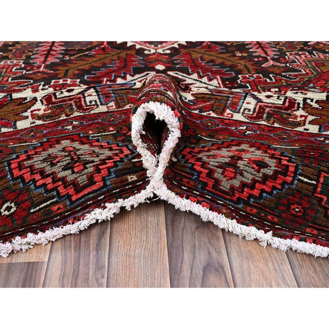 Vintage Persian Heriz Hand Knotted Wool Oriental Rug For Sale In New York - Image 6 of 12