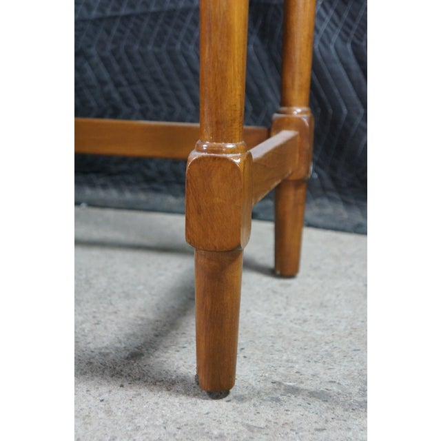 Wood Vintage Early American Colonial Style Solid Maple Country Kneehole Desk 44" For Sale - Image 7 of 18