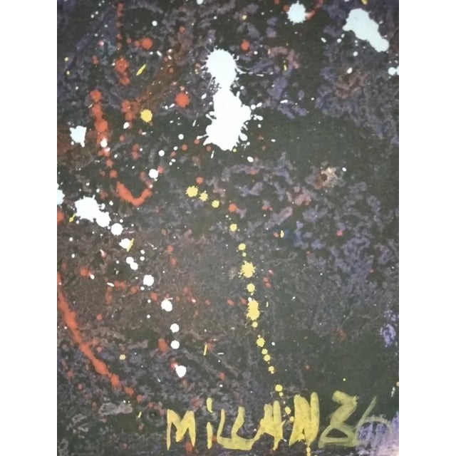 Domingo Millan, Composition, 1986, Mixed Media on Paper For Sale - Image 3 of 5