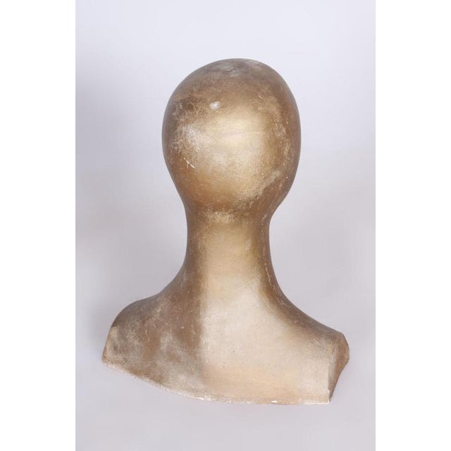 1960s Mid-Century Modern Bust in Patinated Plaster, Czech, 1960s For Sale - Image 5 of 9