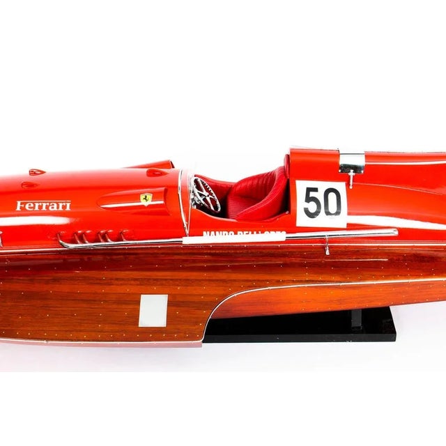 Vintage Ferrari Hydroplane Model, 1950s For Sale - Image 4 of 18