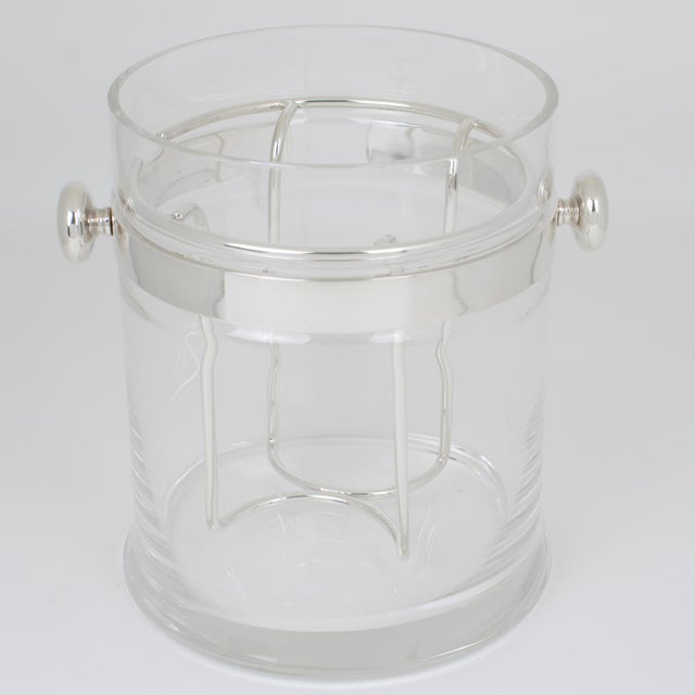 Silver Plate and Crystal Champagne, Wine Ice Bucket by Pm Italy For Sale - Image 10 of 13