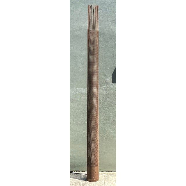 Vintage Monumental Woven Metal Floor Lamp For Sale - Image 10 of 12