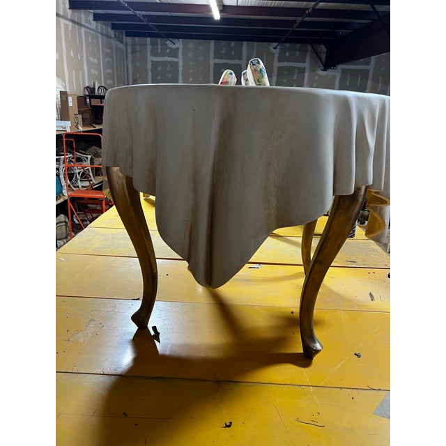 1970s Draped Resin Petite Trompe-l'Oeil Table For Sale - Image 4 of 8
