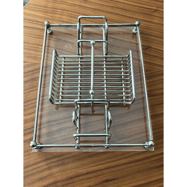 1960s Vintage Lucite Buffet Caddy Utensil Rack & Organizer For Sale - Image 4 of 11
