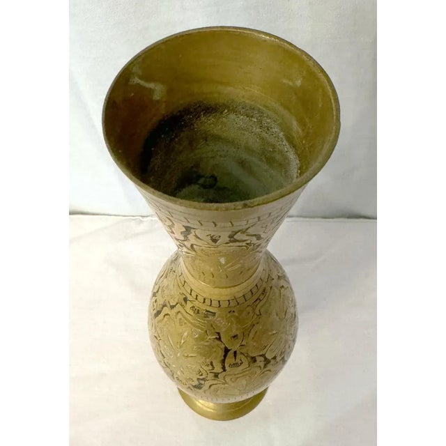 Indian Mid 20th Century Indian Brass Vase For Sale - Image 3 of 6