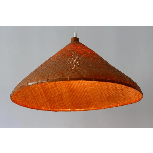 Large Mid-Century Wicker Pendant Lamp, Germany, 1960s For Sale - Image 9 of 17
