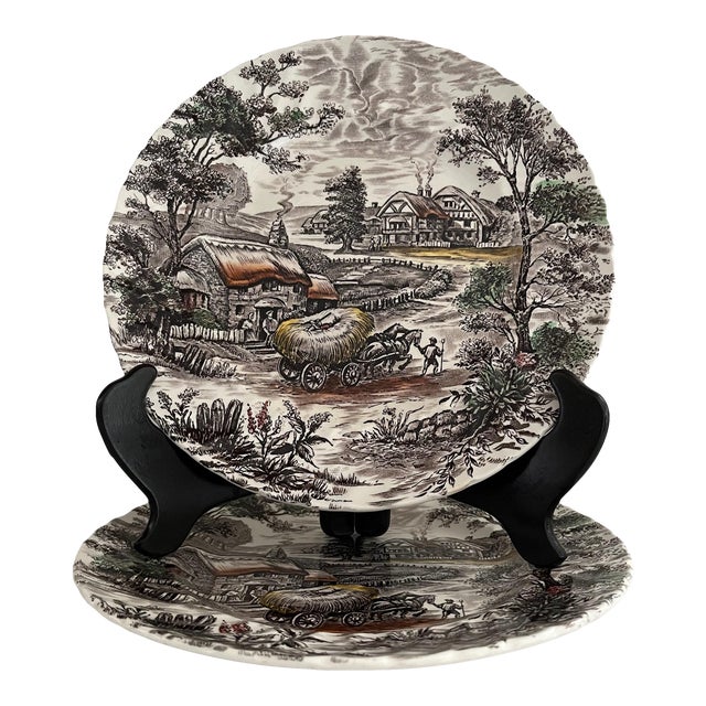 Early 20th Century Yorkshire Ironstone Plates - a Pair For Sale