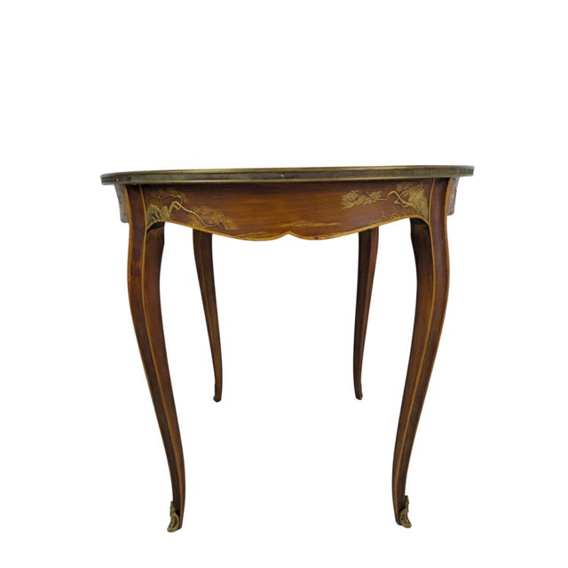 19th Century French Chinoiserie Table with Painted Landscape For Sale - Image 6 of 8