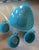 Rare large Red Wing Pottery pineapple serving bowl with three matching smaller serving bowls in a beautiful aqua or...