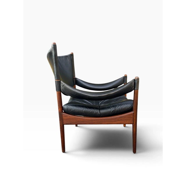 Kristian Vedel Modus Lounge Chair for Søren Willadsen | Rosewood & Black Leather | Denmark 1960s For Sale - Image 6 of 18