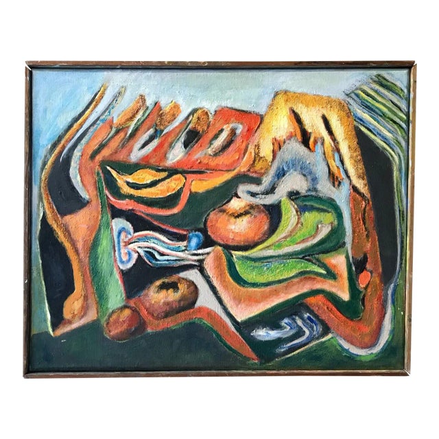 Mid-Century Abstract Still Life Painting For Sale