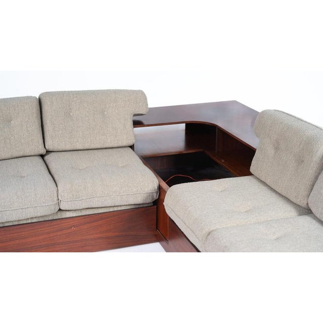 Wood Large Corner Sofa with Built-in Cabinets, 1960 For Sale - Image 7 of 15