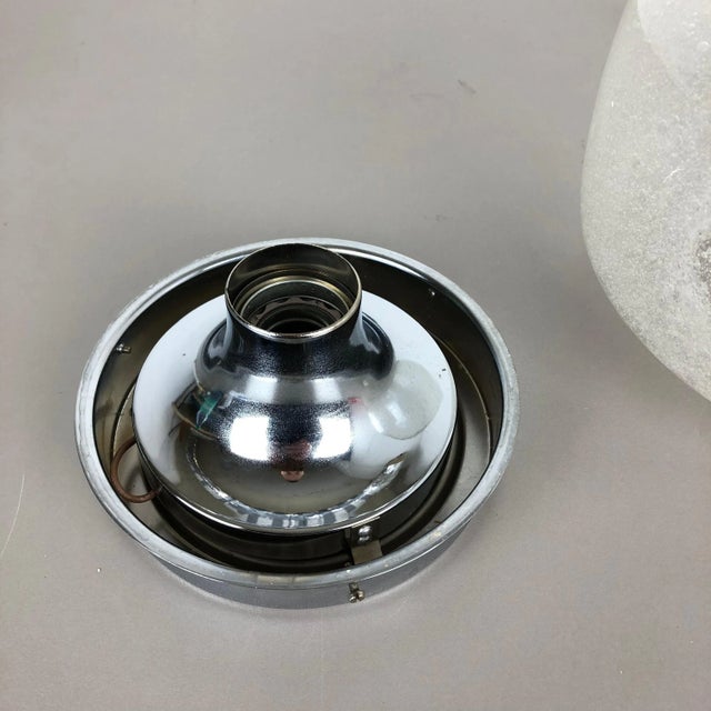 German Bubble Ice Glass Cone Wall Light from Hillebrand Leuchten, 1970s For Sale - Image 18 of 18