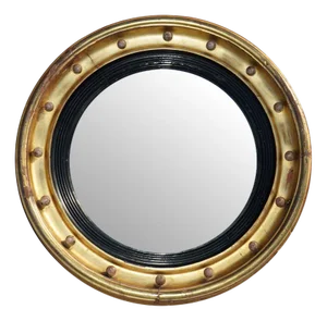 Antique Regency Giltwood Framed Convex Butlers Wall Mirror, 1815