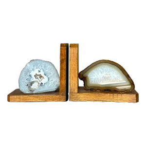 Vintage Boho Geode Bookends - Set of 2