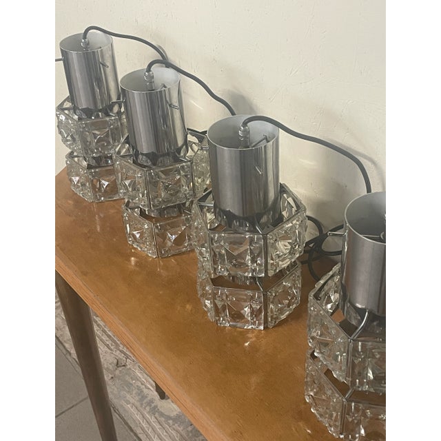 Swarovski Cut Glass Pendant Lamps, 1970s, Set of 5 For Sale - Image 17 of 18