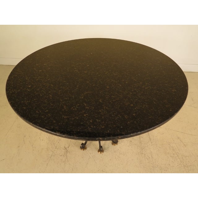 Round Granite Dining Table with Iron Base Chairish