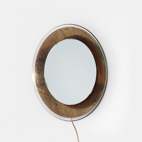 Decorative Wall Mirror with Lighting by M. Furgeri, Italy, 1960s For Sale - Image 10 of 10