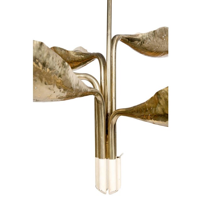 1950s Hammered Brass Pendant Light by Angelo Lelii for Arredoluce, 1950s For Sale - Image 5 of 6