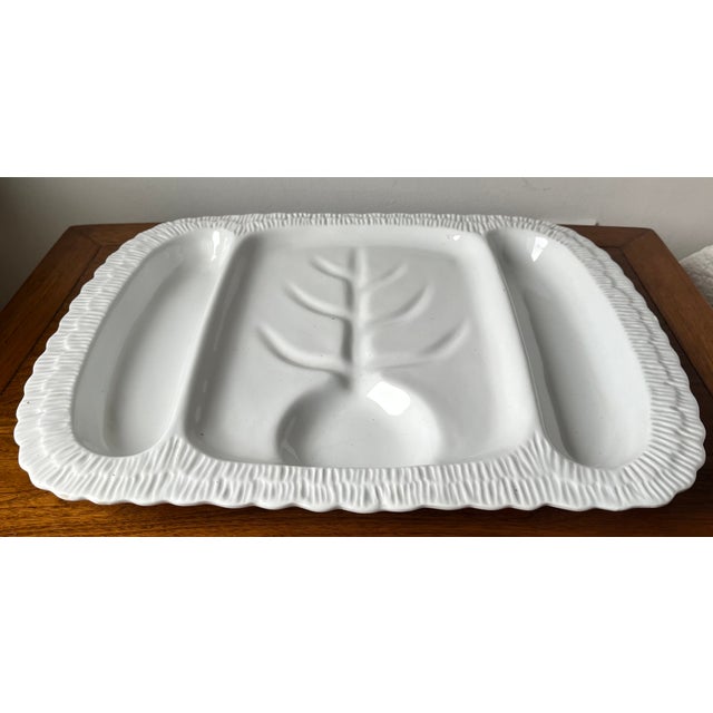 Vintage Italian Faience Serving Platter-3 Compartments For Sale - Image 4 of 5